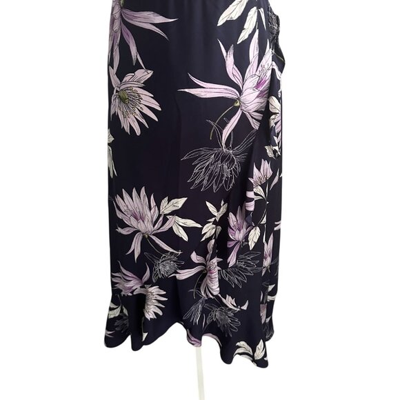 VINCE CAMUTO Purple Floral Midi Dress Size 4 - Picture 6 of 8
